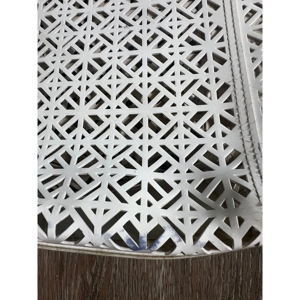 Tory Burch Cream Laser-Cut Leather Tote